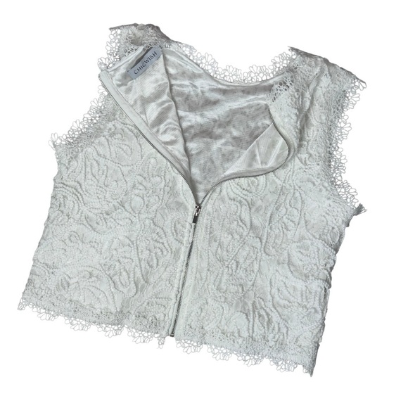 Chicwish White Lace Elegant Feminine Sleeveless Crop Top XXL - Picture 9 of 14